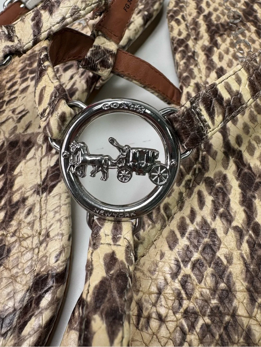 Coach Jasmin Women's Snake Print Thong Sandals, Size 38.5